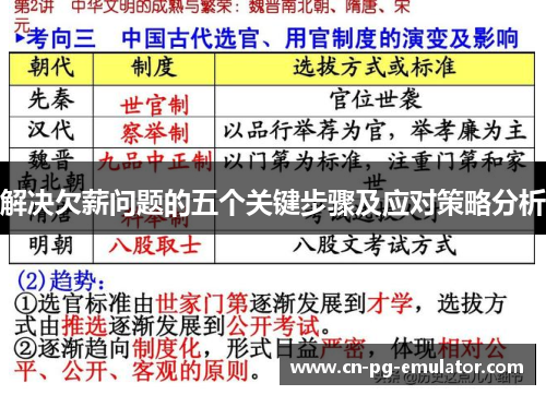 解决欠薪问题的五个关键步骤及应对策略分析