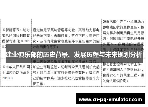 建业俱乐部的历史背景、发展历程与未来规划分析 建业俱乐部的历史背景、发展历程与未来规划分析